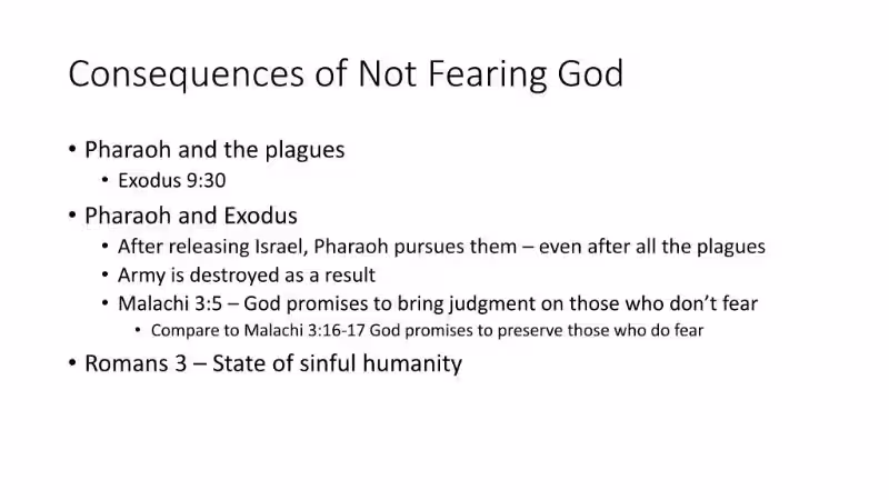 What are the Consequences of Not Fearing God?