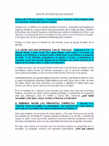 Dios te levanta de las cenizas: Biblia